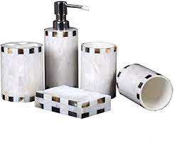 Ensemble de salle de bain moderne en incrustation d'os et produit ménager Ensemble de salle de bain en or avec échantillon gratuit de produit en vente - Product Image 6