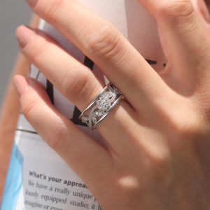 Anillo DE BODA estilo Hiphop, anillo de declaración, corte suave, piedra Natural, chapado en rodio, joyería fina, promesas, 0,75 CT, Asscher - Product Image 5