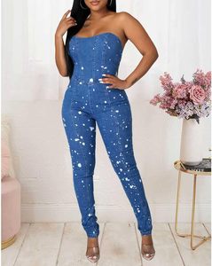 Pantalones cortos de mezclilla sueltos de cintura alta sin mangas de verano para mujer, conjunto de dos piezas, trajes de mezclilla informales de 2 piezas para mujer a la venta a bajo precio - Product Image 4