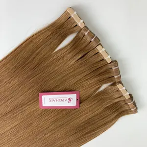 Vente en gros en usine de cheveux normaux de couleur brun clair extensions de cheveux humains bande normale droite dans les extensions de cheveux humains - Product Image 1