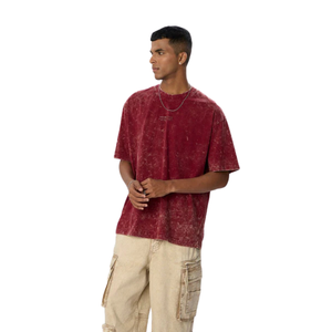 T-shirts pour hommes en coton 100% lavé, coupe ajustée, style vintage, streetwear décontracté, doux, respirant, pour un usage quotidien urbain - Product Image 4