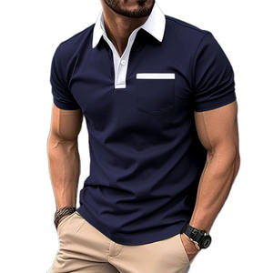 Polos de hombre de precio al por mayor de alta calidad 100% algodón diseño personalizado estampado suave transpirable corto bordado polos - Product Image 1