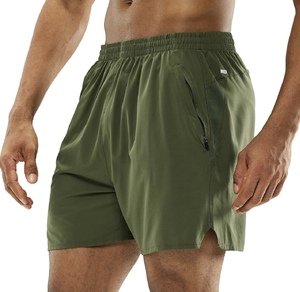 Vente chaude hommes séchage rapide Gym Fitness Shorts sportif décontracté élastique taille moyenne fermeture solide respirant maille toile tissé inde - Product Image 1