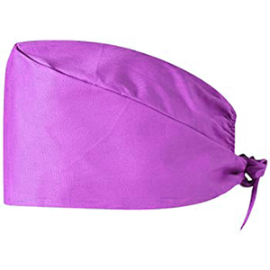 Gorros Quirúrgicos Personalizados de Poliéster/Algodón Color Morado, Uniformes de Hospital Unisex, Tejido Sin Costuras con Cierre de Lazo - Product Image 1