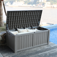 Grande boîte de rangement de jardin en PP pour terrasse, 450 L/119 GAL