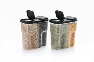 Premium 2 Section Plastic Storage Container 2 PCS Set 2 Compartment Airtight Clear <b>Microwave</b> Safe Wholesale Supplier MOQ96 OEM - Product Image 6