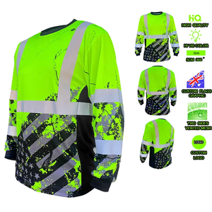 Hi <b>Vis</b> ANSI Class 3 Breathable Quick Dry Workwear Safety <b>Polo</b> <b>Shirt</b> Customize <b>High</b> Visibility Tshirt Logo Reflective Strips - Product Image 1