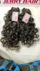 Natural Unprocessed Raw Virgin Indian Remy Hair <b>Extensions</b> Graded <b>Curly</b> Natural Black/Brown 10"-32" Machine Double Weft - Product Image 4