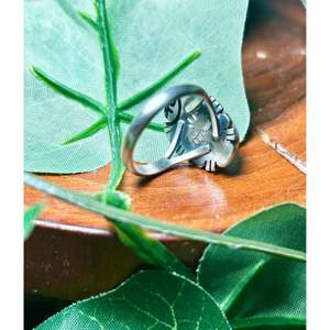 Navajo Handmade Boho <b>Statement</b> <b>Ring</b> Palomino Variscite & Sterling <b>Silver</b> Size 7.75 for Everyday Wear - Product Image 4