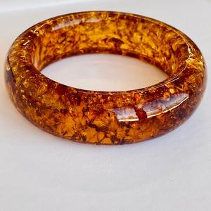 Bracelet en ambre naturel, ambre cognac; Bracelet en ambre doré, forme ronde, lisse et poli, naturel - Product Image 1