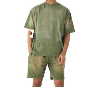 ชุดเซ็ตเสื้อยืดกางเกงขาสั้น2ชิ้นสำหรับผู้ชายชุดฤดูร้อนเสื้อแขนสั้นลำลองใหม่สำหรับฤดูร้อน - Product Image 5