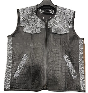 Custom High Impact Men's Leather <b>Vest</b> Outer Wear Winter Waterproof Breathable Eco-Friendly High Street Style - Product Image 1