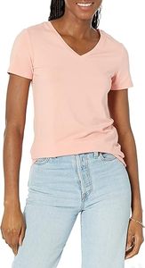 Camisetas de punto de manga corta con cuello en V para mujer Tops al por mayor de moda - Product Image 3