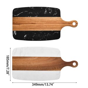 เขียงไม้อะคาเซียทำจากหินอ่อนและไม้อะคาเซียตกแต่งตามธรรมชาติ - Product Image 5