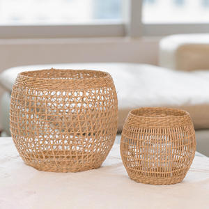 Farol decorativo de hierba marina natural, faroles de paja de hierba marina de buena calidad, precio más bajo - Product Image 4