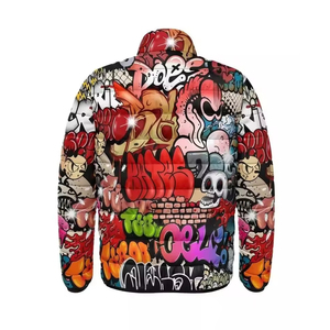 Chaqueta acolchada de invierno hecha a medida, acolchada cálida a prueba de viento sublimada de talla grande con cuello levantado, nuevo diseño de sublimación - Product Image 4