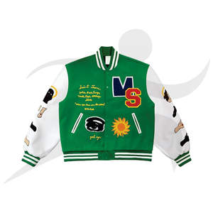 Venta al por mayor de chaquetas de bombardero personalizadas de satén de alta calidad unisex Chicago College chaqueta de béisbol para los hombres - Product Image 1