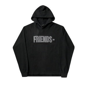 Sweat à capuche surdimensionné et épais pour femmes personnalisées 100% coton Streetwear Rhinestone lettre pour la saison d'hiver à capuche - Product Image 2
