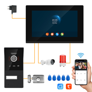 Sistema de Videoportero Inteligente Tuya de 2 Cables, Teléfono de Puerta WiFi con Ángulo Amplio de 170°, Desbloqueo por Contraseña RFID, Cámara HD de 2MP, Videollamada Bidireccional - Product Image 1