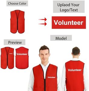 Veste d'été décontractée de haute qualité en polyester pour hommes avec logo personnalisé Tablier de bénévole à motif uni - Product Image 2