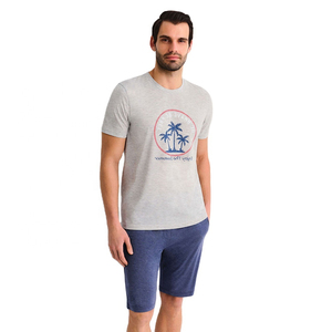 Haute qualité 100% coton biologique hommes Twin Sets étés mode élégant personnalisé imprimé conception chemise et ensemble court pour hommes porter - Product Image 2