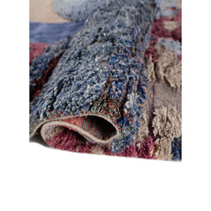 Tapis Aprezo AKWB-1346 en laine et soie de bambou noué à la main, grand format, motif abstrait rectangulaire, pour la maison, le salon, le couloir - Product Image 2