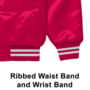 Vestes universitaires nostalgiques Letterman Baseball Blouson bombardier en satin rose vif avec doublure matelassée de qualité supérieure pour un style classique - Product Image 4