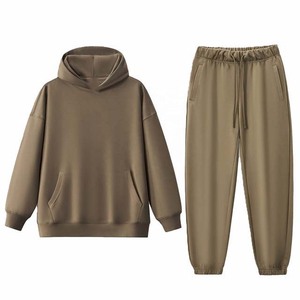 100% algodón invierno bordado Sudadera con capucha Jogger conjunto estampado personalizado Premium gimnasio pulóver Regular Fit hombres chándales - Product Image 1