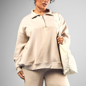 Recién llegado, 2025, sudadera antipilling con media cremallera para mujer, ropa informal de gran tamaño, sudadera transpirable de moda para mujer - Product Image 4