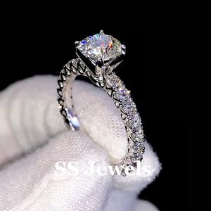 1.50Ct VVS Certified Women's Moissanite Anillo de compromiso de corte redondo GRA Certified Wedding & Anniversary Band Gift - Product Image 2