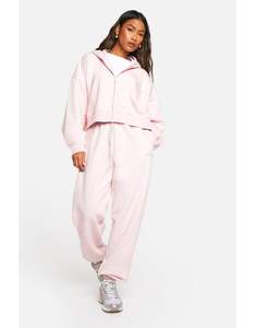 ชุดลำลองกันน้ำแบบสองชิ้นสำหรับผู้หญิง พร้อมซิป ผ้าฟลีซ 3 มิติ เสื้อฮู้ดและกางเกงขายาวสำหรับฤดูหนาว สไตล์สตรีทแวร์ - Product Image 5