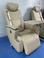 Table d'appoint pliante personnalisée pour un travail sans effort. Siège VIP avec charge sans fil, cuir personnalisé pour Mercedes Sprinter V-Class