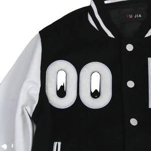 Blouson bombardier universitaire original de haute qualité avec logo personnalisé letterman de luxe pour hommes en cuir PU avec patchwork - Product Image 5