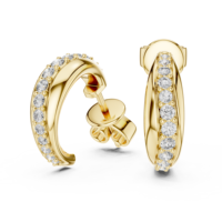 Boucles d'oreilles créoles pavées de moissanite taille ronde en argent sterling 925, certifiées GRA, bijoux de luxe pour femme, cadeau d'anniversaire de mariage