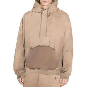 Sudadera con Capucha Personalizada para Hombre, 100% Algodón, Estilo Terry, Desgastada por el Sol, Estilo Urbano, Diseño Sólido, Sudadera de Invierno - Product Image 1