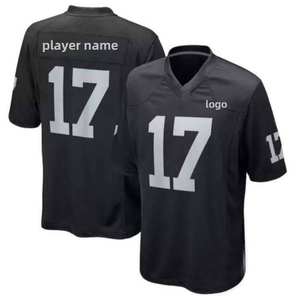 Maillots de football américain à manches courtes respirants imprimés cousus de haute qualité 100% polyester Vêtements de sport personnalisables pour hommes. - Product Image 2