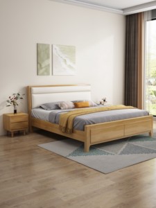 High Quality Wooden Bedroom <b>Beds</b> Bedside Minimalist Scandinavian Solid Wood <b>Platform</b> <b>Bed</b> for Modern Bedroom - Product Image 5