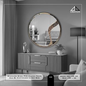 Luxurious Stainless Steel PVD Coated Frame Bathroom Vanity Wall <b>Mirror</b> Lightweight Anti-Fog Elegant <b>Irregular</b> - Product Image 2
