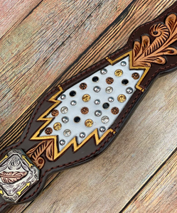 Kaamkaaj Genuine Leather Western Saddle Horse Tack <b>Set</b> Buckle Closure <b>Beaded</b> Headstall Breast Collar-Riding Customization - Product Image 3