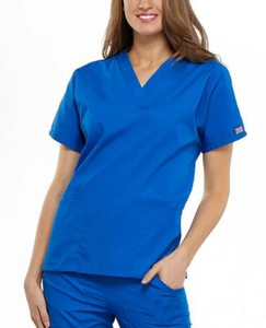 ผ้าคอตตอน/โพลีชุดยูนิฟอร์มสครับสำหรับโรงพยาบาลใช้ได้ทั้งชายและหญิงพิมพ์โลโก้หลากสีหลายขนาด - Product Image 6