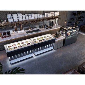 Congelador Exhibidor de Helados y Gelato FRAMEC 10+10 de Vidrio Completo, 1510x724x976mm, con Tubos Cilíndricos y Vaso Dispensador - Product Image 4