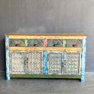 Handmade <b>Rustic</b> Wooden <b>Cabinet</b> for Home Bar or Living Room Solid Wood Indoor Furniture - Product Image 2