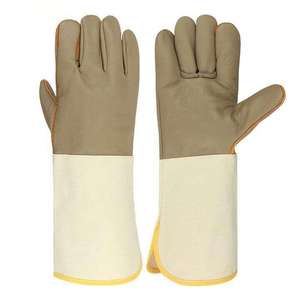 Gants de soudage en cuir à manchette longue, résistants à la chaleur, texturés, antistatiques, pour la soudure, la mécanique et la réparation - Product Image 1