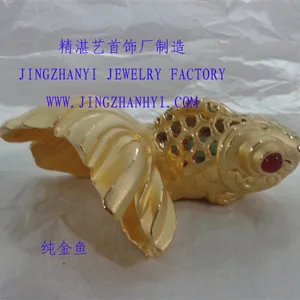 Металлическое ремесло в форме рыбы, золотой ремесло 24k, художественная модель, Подарочный дизайн и производство, Золотая и серебряная модель, обработка формы