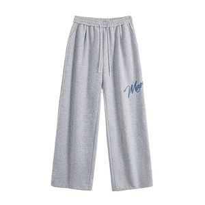 100% High Quality Manufacturer Custom <b>Men's</b> <b>Trousers</b> Casual <b>Loose</b> Breathable Sweat Stacks Pant the Embroidery Wide Leg Fit Pant - Product Image 1