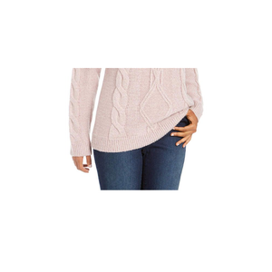 Maglione da Donna Charter Club Extra Large con Collo ad Anello, Lavorazione a Trecce e Glitter, Traspirante, Casual, Fantasia per Autunno Inverno, Rosa - Product Image 3