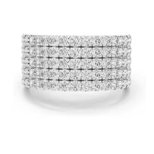 2.13 CT Total Lab Diamond Wide Pav Band <b>Ring</b> for Women VVS-VS EF Clarity 18KT, 14KT, 10KT <b>Gold</b> & 925 Silver Rose, - Product Image 2