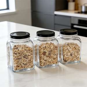 Pot en verre avec couvercle en fer blanc noir pour <span class=keywords><strong>confiture</strong></span> <span class=keywords><strong>maison</strong></span>, sauce, miel et emballage alimentaire - Product Image 4