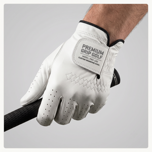 Premium Men's Full Finger Cabretta Leather <b>Golf</b> Gloves Custom Logo Strap Breathable White All-Season Golfing Gear OEM Sialkot - Product Image 1