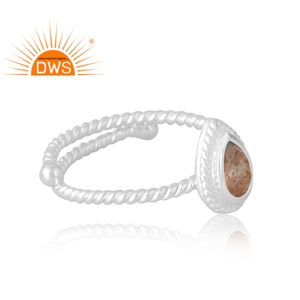 Bague artisanale en argent sterling 925 avec pierre de soleil naturelle, bijoux personnalisés pour femme, cadeau pour elle, très demandée - Product Image 4